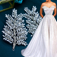 Prix d'usine – Applique décorative 3D en métal filé, faite à la main, à coudre, avec strass et cristaux, pour chapeaux et accessoires capillaires
