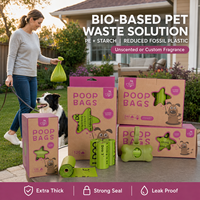 Sacs à déchets pour animaux de compagnie biodégradables en amidon, écologiques, parfumés, anti-odeurs, vente directe usine, pour marques éco-responsables, emballage personnalisé