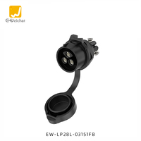 Connecteur circulaire industriel d'aviation étanche IP67/IP68 à 2/3 broches LP28 PBT, mâle/femelle, pour montage sur panneau, connexions de câblage