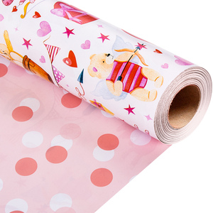 Papier cadeau pour la Saint-Valentin avec motif d'ours de dessin animé, papier cadeau rose en forme de cœur, motif d'amour, original et personnalisable - Product Image 5