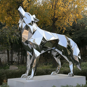 Grande sculpture d'animal en métal pour décoration extérieure BLVE, sculpture de <span class=keywords><strong>baleine</strong></span> creuse en acier inoxydable poli miroir - Product Image 2