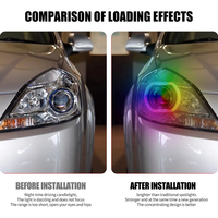 Nouvelles lentilles de projecteur de voiture à LED de 3 pouces 2,5 Angel Eyes 12v Contrôle par application mobile IP67 Étanche Blanc + Jaune Certifié CE Lumière de voiture