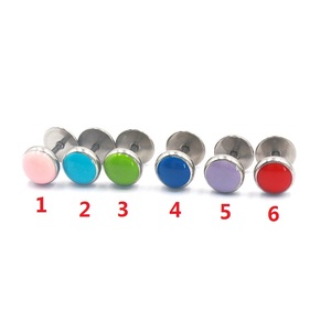 Red Black Candy Classic Vintage Fashion Jewelry Stud Delicate Stainless Steel Color Paint Earrings Enamel Round <strong>Plate</strong> <strong>Ear</strong> Stud