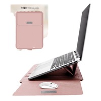 11 12 13 14 15 pouces pochette d'ordinateur multifonctionnelle avec support de béquille pour étui MacBook avec sac de souris