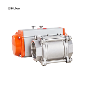 Válvula de bola neumática de doble acción KLION ANSI/ISO/CE de temperatura normal, forjada en acero inoxidable 304/316, roscada, para agua, OEM KZPBT316025A 1.Zero-l - Product Image 3