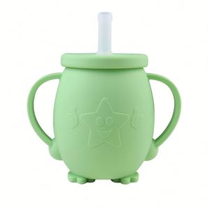 Gobelets d'apprentissage anti-fuite sans BPA pour bébés avec couvercles, personnalisables, en silicone, pour l'eau des tout-petits - Product Image 3