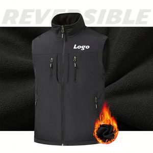 Chalecos de Hombre 100% Nailon, Reversibles, Sin Mangas, Aislantes, Prácticos, con Múltiples Bolsillos, para Invierno, Senderismo, con Cierre - Product Image 3