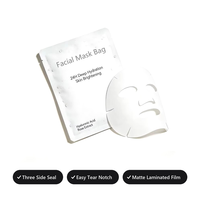 Pochettes d'emballage cosmétiques imprimées sur mesure, sachets de masque facial à trois soudures latérales pour marques de soins de la peau, pack beauté