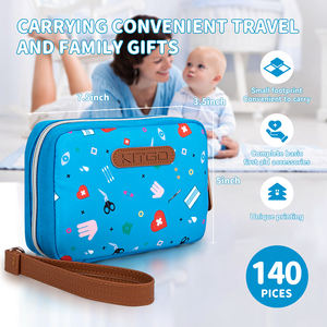 Nueva llegada lindo viaje de dibujos animados Nylon púrpura Mini botiquín de primeros auxilios para niños bolsas Kit médico portátil para mamás paquete verde completo - Product Image 3