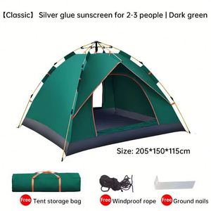 Tente familiale automatique en toile de polyester pliable moderne pour 3-4 personnes, portable et instantanée pour l'extérieur - Product Image 3