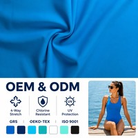 Tela de Nailon y Spandex Tricot de 200GSM Personalizada, Directo de Fábrica, Transpirable, Agradable al Tacto, para Trajes de Baño, Venta al Por Mayor