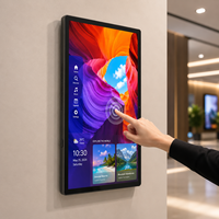 Pantalla Táctil Digital de 24 Pulgadas para Montaje en Pared, Señalización Digital Comercial, Pantalla LCD Publicitaria con Panel IPS para Comercios, Hoteles, Oficinas y Tiendas