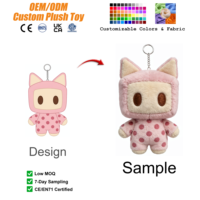 Fabricant de jouets en peluche, porte-clés en peluche chat mignon personnalisé, porte-clés mascotte, jouets en peluche animaux personnalisés, vente en gros, jouet OEM personnalisé