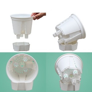 Self Watering Plant Pots White/Clear <b>Plastic</b> <b>Planter</b> with Deep and Drainage Holes for Houseplants, Monstera - Product Image 5