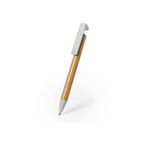 VENTE FLASH PROMOTIONNELLE : STYLO BILLE ÉCOLOGIQUE EN BAMBOU ET PLASTIQUE, IMPRESSION SOIE PERSONNALISÉE, LOGO SUR MESURE, SUPPORT DE TÉLÉPHONE DE BUREAU - Product Image 1