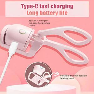 Makeup Products <b>USB</b> Rechargeable Electric Mini Perm <b>Heating</b> Pink Curler Eyelash Heated Eyelash Curler - Product Image 5