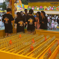 Tolefun CE Classic Jeux de carnaval d'intérieur : Machine de lancer d'anneaux sur bouteilles à roues pour parcs d'attractions, foires et parcs traditionnels