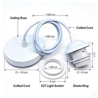 Kit de douille de suspension E27 certifié CE - 6 couleurs disponibles, support de lampe avec anneau de fixation pour éclairage DIY nordique