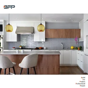 BFP New Cheap Price Free Design Modular Solid Wood Kitchen Unit Simple Modern Design Smart Kitchen Cabinets