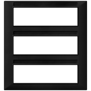 Black Wall <b>Switch</b> <b>Plate</b> 25.5 Cm Length 29.6 Cm Width 1.1 Cm Height Three Gang - Product Image 1