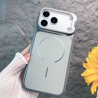 Coque de téléphone magnétique IMD avec support pour objectif d'appareil photo et béquille pour iPhone 17 Pro Max, compatible iPhone 17, 16, 15, 14, 13, 12