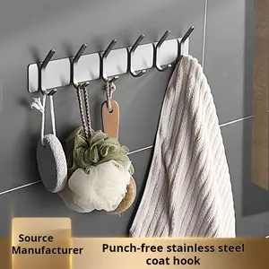 Hanger Bathroom Kitchen Hanger Towel Hook Door Clothes Wall Hook Stainless Steel Metal Hooks