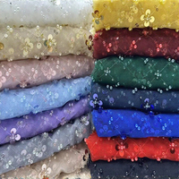 Tissu en tulle brodé de perles et de sequins multicolores 3D trèfle à quatre feuilles de haute qualité pour robe de mariée et de soirée - Grande Vente