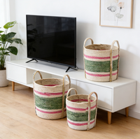 Panier de rangement multifonctionnel en maïs doux, écologique et moderne, fait à la main