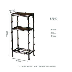 Soporte de flores de bambú de tres niveles, estante de almacenamiento de estilo chino, soporte para macetas de bonsái, muebles para sala de estar - Product Image 2