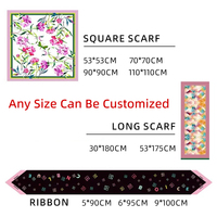 Écharpes en soie 100% personnalisées, impression numérique, écharpe en soie avec votre propre design, écharpe carrée en satin de soie pour femmes