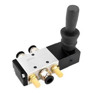 วาล์วควบคุมแบบแมนนวล Jinen 4Ha230C-08 ขนาด 1/4 นิ้ว ทำจากอลูมิเนียมอัลลอย สำหรับอากาศและแก๊ส 3 ตำแหน่ง 5 ทาง แบบกดมือ ชนิดปิดกลาง - Product Image 4