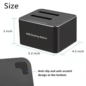 <span class=keywords><strong>Caja</strong></span> de estación de acoplamiento HDD externa multifunción de 2 bahías 2,5/3,5 pulgadas SATA <span class=keywords><strong>USB</strong></span> 3,0 carcasa de aluminio para disco duro - Product Image 5