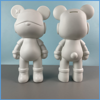 Figurine d'animal en résine blanche DIY 23cm/33cm/53cm, Ours Fluide Mode Brick Fluid Bear, figurine de collection Fluid Space avec lunettes de soleil