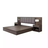 Ensembles de meubles de chambre d'hôtel modernes personnalisables, avec cadre de lit King Size ou Double en bois massif durable et rembourré, pour appartement et école