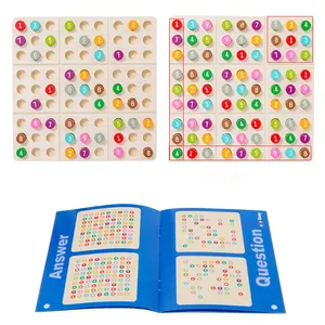 Ensemble de plateau de jeu d'échecs de vente chaude Train jouets de pensée logique Sudoku échiquier en bois