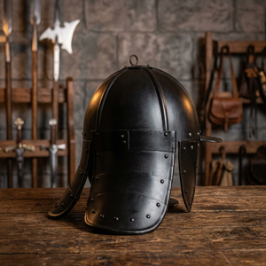 Casco Medieval con Cola de Langosta, Réplica de Armadura de Hierro Troquelada a Mano para Recreación Histórica y Exhibición Coleccionable - Product Image 2