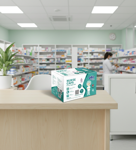 Gorros desechables transpirables para enfermeras, con ajuste seguro y protección limpia, para uso en hospitales, clínicas y laboratorios, unisex, blanco y verde - Product Image 1