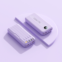 Batterie externe portable avec 4 câbles intégrés, charge ultra-rapide 22,5W/120W PD20W, affichage numérique, charge rapide bidirectionnelle, logo personnalisé OEM