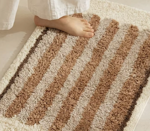 Alfombra de Baño de Polipropileno con Rayas de Estilo Antiguo Wuerdu, Alfombra Gruesa Absorbente de Agua para el Hogar, Alfombra Antideslizante 2025 - Product Image 1
