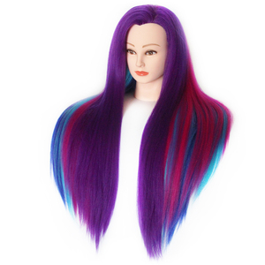 Cabeza de Maniquí para Prácticas de Peluquería, 28 Pulgadas, 100% Fibra de Alta Temperatura, Colorida, para Entrenamiento de Peinado y Trenzado - Product Image 2