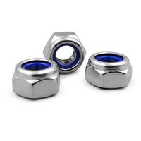 Écrous à insert nylon hexagonaux filetés à gauche M3-M16 en acier inoxydable 304 316 DIN 985, écrous de verrouillage Nylock