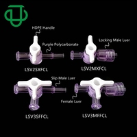 Robinet à trois voies JU Laboratory, femelle vers mâle, valve Luer en plastique, robinet à valve Luer unidirectionnel