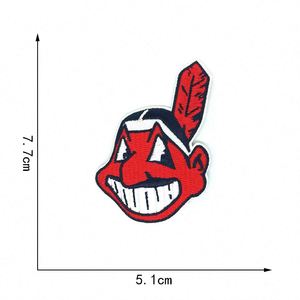Patch brodé personnalisé fait main MLB <span class=keywords><strong>Cleveland</strong></span> <span class=keywords><strong>Indians</strong></span> en sergé avec bordure découpée au laser et couleur personnalisée pour casquettes - Product Image 2