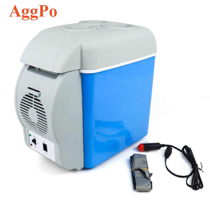 12V автомобильный мини-холодильник портативный Электрический дорожный холодильник 7,5 л автомобиля отопления и охлаждения коробка с тремя слот на верхней части