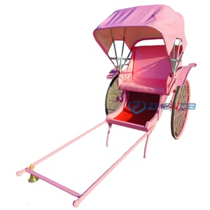 Rickshaw Romántico y Clásico de Alta Calidad, Rickshaw Rosa de Gran Venta, Carroza de Arrastre Manual, Transporte Especial - Product Image 1