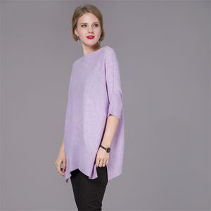 Factory Wholesale Knitwears Popular <strong>Slouchy</strong> Flat Knitted Women Cashmere Wool Sweater <strong>Jumpers</strong> - Product Image 2