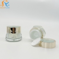 Conteneur à beurre en plastique vide circulaire personnalisé de 30 g, emballage en plastique pour crème cosmétique large avec couvercle