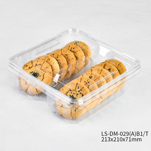 Caja de embalaje de alimentos de plástico desechable PET reciclable Diseño de concha <span class=keywords><strong>rectangular</strong></span> Contenedor de galletas transparente - Product Image 2