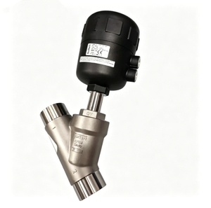 Vanne d'angle pneumatique Burkert 00001395 DN32 à brides en acier inoxydable 316 avec joint PTFE pour eau, vapeur et produits chimiques - Product Image 2