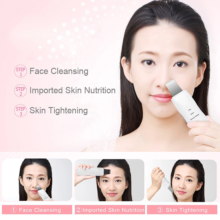 Rechargeable Face Skin Scrubber Ultrasonic Peeling Blackhead Removal